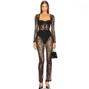 NWOT Michael Costello × REVOLVE Audrey Jumpsuit in Black Size Medium